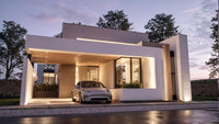 One-Story House Plans with Pool 10.5x20m