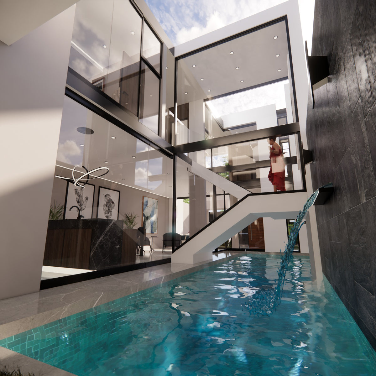 House plans 7x18m
